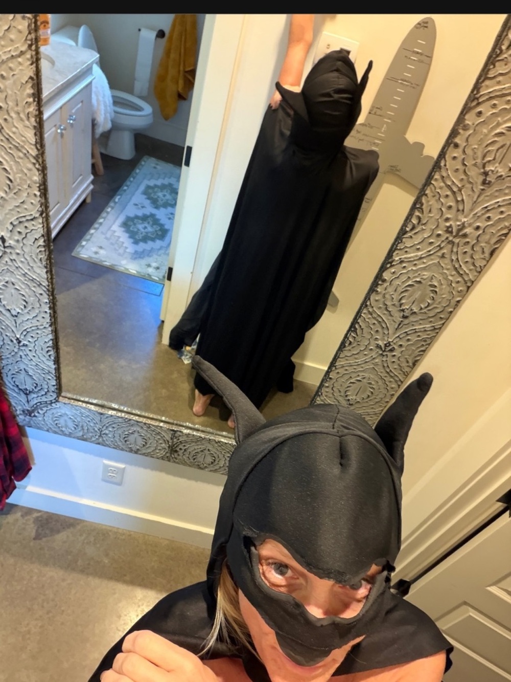 Unisex THE DARK KNIGHT TRILOGY Black Hooded Batwing Cloak - Batman